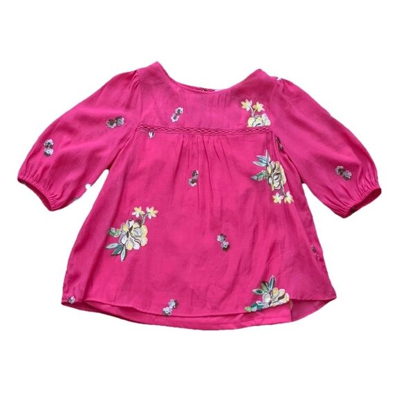 Figueroa and Flower Top Petite Medium 1/2 Sleeve Pink Floral Removable Cami NWT - Picture 1 of 12